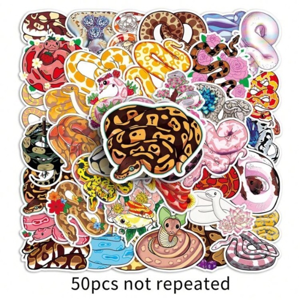 50 multicolor snake vinyl stickers decor laptop cup scrapbook luggage mug helmet - Picture 6 of 6